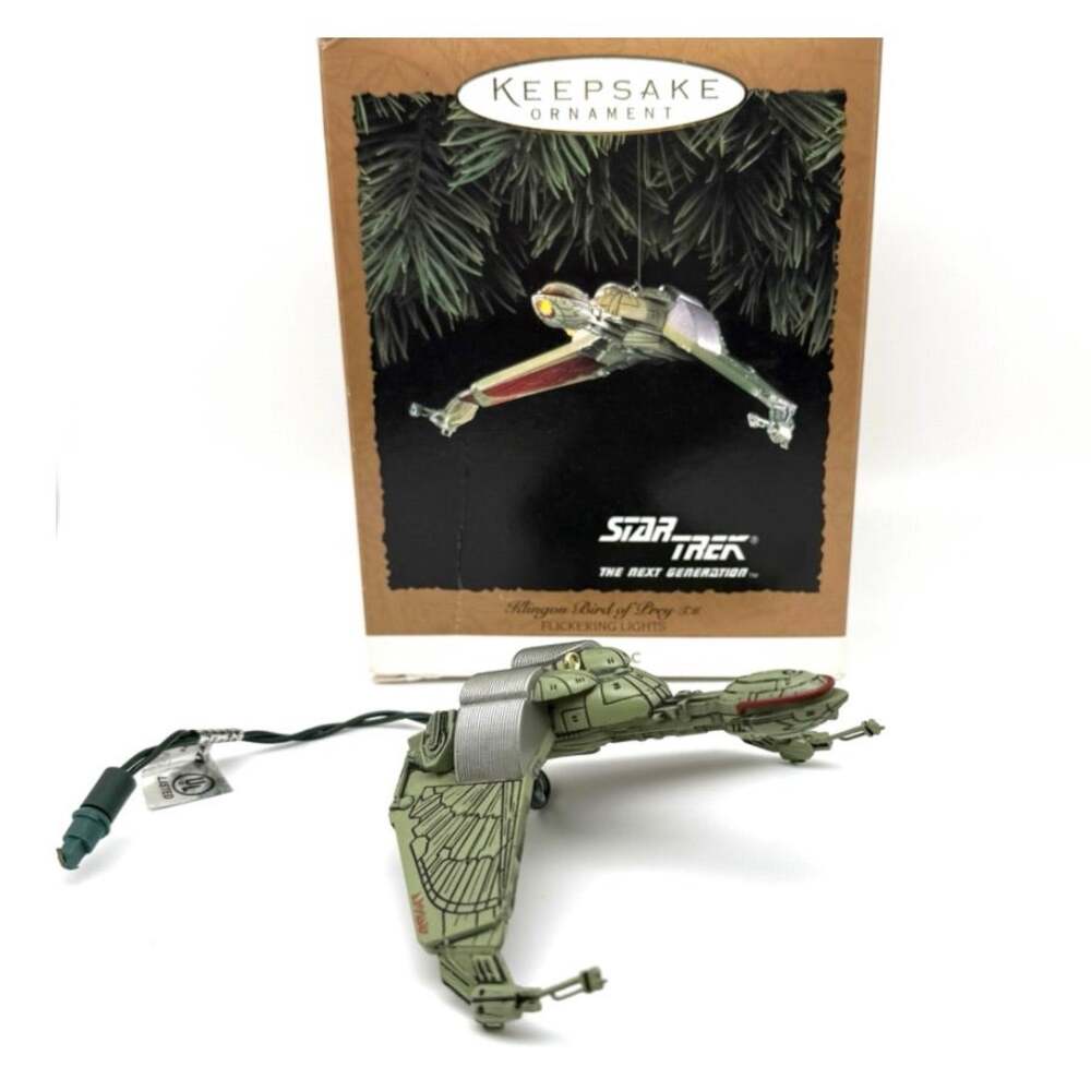 NEW Vintage 1994 Christmas Ornament Star Trek Klingon Bird of Prey NIB